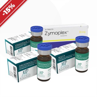 Corso classico per aumentare la forza e il sollievo. Testosterone + Winstrol + Masteron